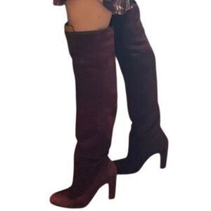 Stuart Weitzman burgundy suede boots